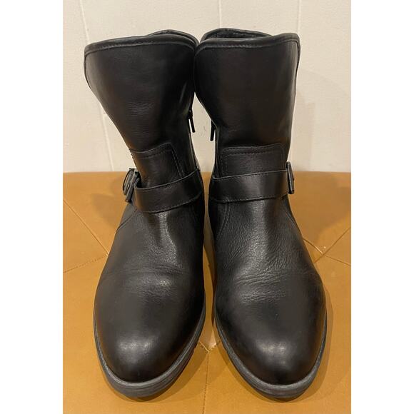 NATURALIZER Womens Black Non-Slip Gloriah Round Toe Block Heel Zip-Up Moto 8.5 M - Picture 3 of 7